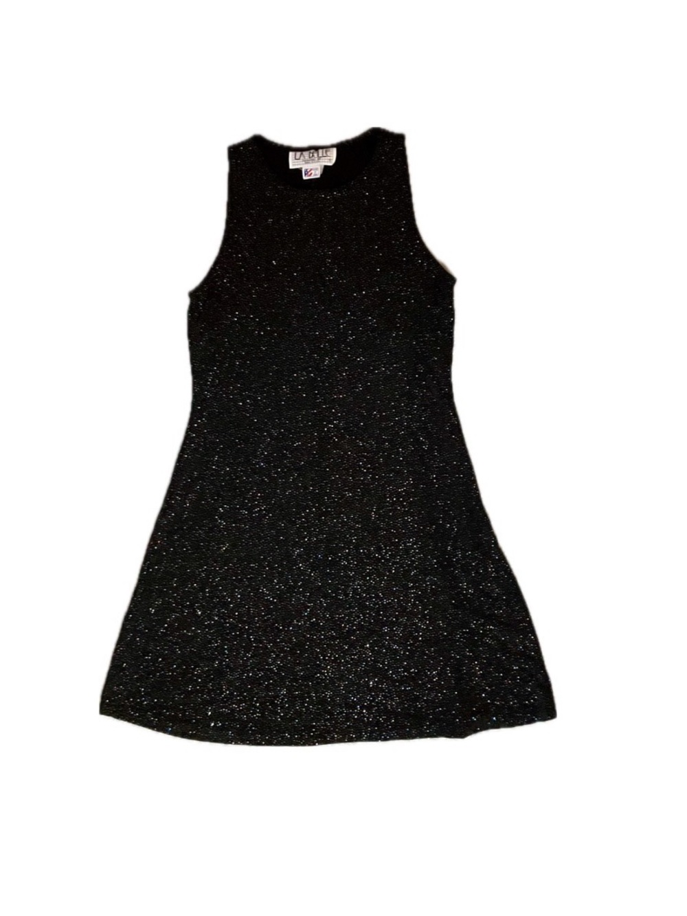 La Belle Black Sparkle Sleeveless Party Dress